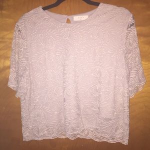 Light pink lace crop top